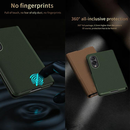 Kevlar-Texture Vegan Leather Phone Case with Holder, For  Galaxy Z Fold8 5G