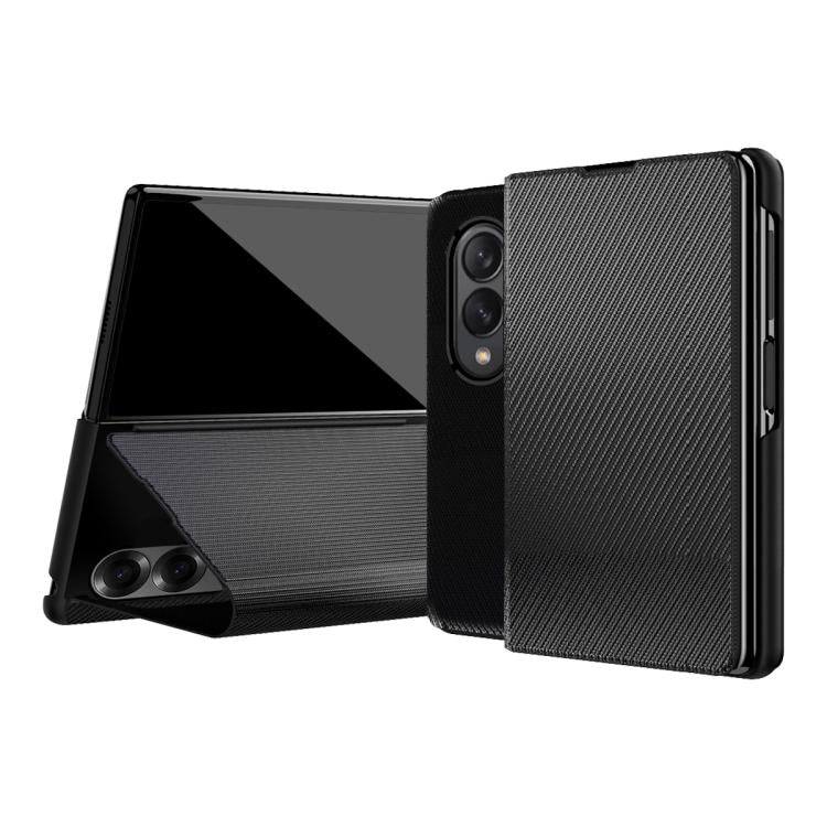 Kevlar-Texture Vegan Leather Phone Case with Holder, For  Galaxy Z Fold8 5G
