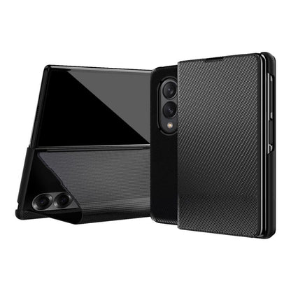 Kevlar-Texture Vegan Leather Phone Case with Holder, For  Galaxy Z Fold8 5G