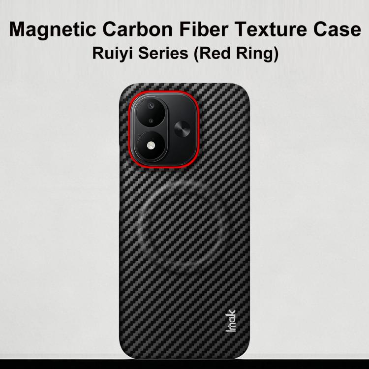 imak Ruiyi Series Red Ring Carbon Fiber Texture Magnetic Phone Case, For Redmi Note 17 4G / 5G Global 169.7mm, For Redmi Note 17 Pro 5G Global 163.5mm, For Redmi K100 Pro Max 5G / Poco F9 Ultra 5G, For Redmi K100 Pro 5G / Poco F9 Pro 5G                ...