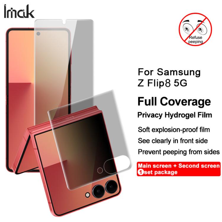 imak 1 Set Curved Full Screen Privacy Hydrogel Film III, For Galaxy Z Flip8 5G