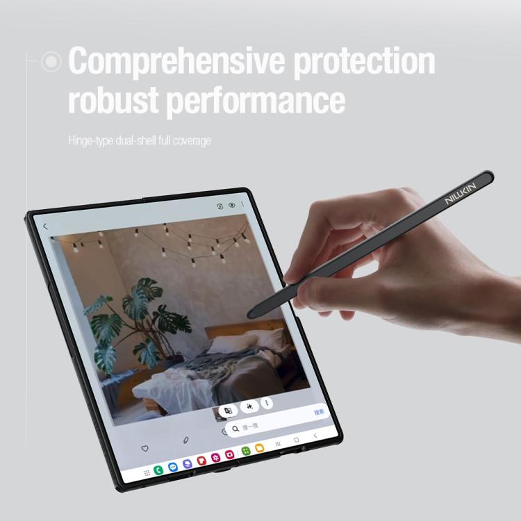 NILLKIN Frosted Fold PC + TPU MagSafe Magnetic Phone Case with Stylus, For Galaxy Z Fold8 Ultra 5G