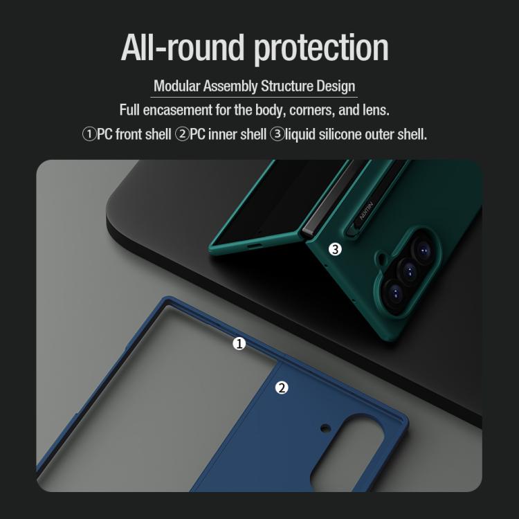 NILLKIN Fold Liquid Silicone PC Phone Case with Stylus, For Galaxy Z Fold8 Ultra 5G
