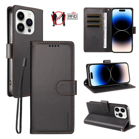 BETOPNICE Pearlescent RFID Vegan Leather Phone Case with Strap, For iPhone 14 Pro Max, For iPhone 13 Pro Max, For iPhone 13 Pro, For iPhone 12 / 12 Pro, For iPhone 12 Pro Max, For iPhone 11 Pro Max, For iPhone 11, For iPhone XR, For iPhone XS Max