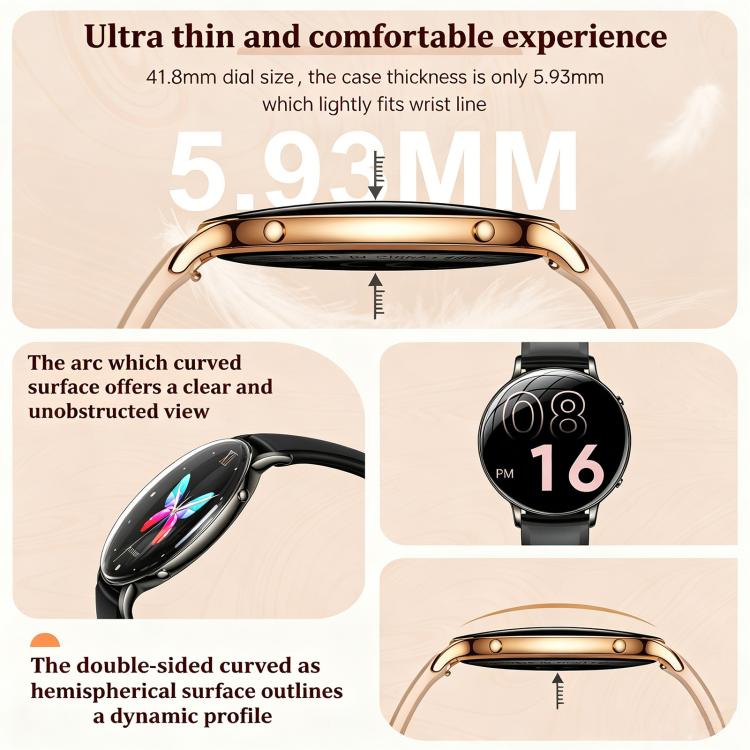 M201 1.32-inch Ultra-thin Curved Screen Women Smart Watch with Flashlight & IP68