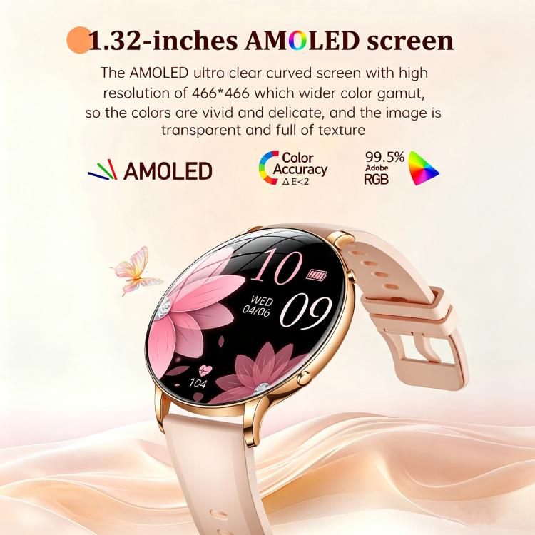 M201 1.32-inch Ultra-thin Curved Screen Women Smart Watch with Flashlight & IP68