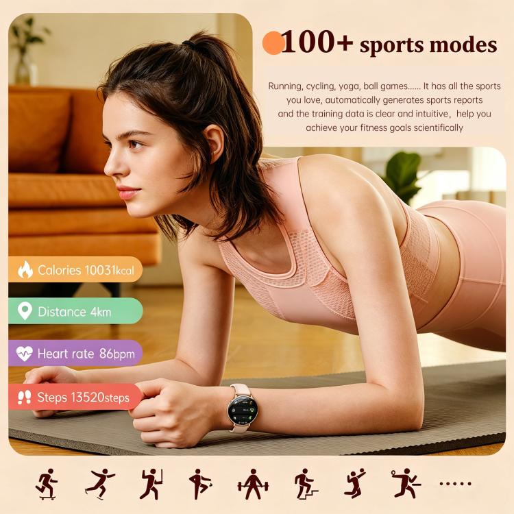 M201 1.32-inch Ultra-thin Curved Screen Women Smart Watch with Flashlight & IP68