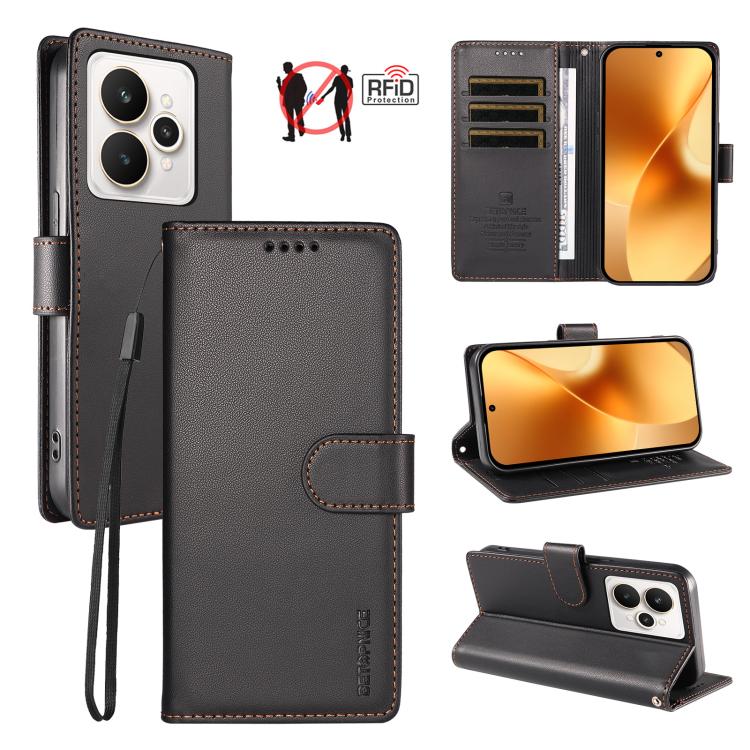 BETOPNICE Pearlescent RFID Vegan Leather Phone Case with Strap, For Realme Note 70 / 70T 4G / Note 80 4G, For Realme C83 5G / C85 5G / 15x 5G India, For Realme 16 5G, For Realme 16 Pro+ 5G, For Realme 16 Pro 5G, For Realme C85 Pro 4G                   ...