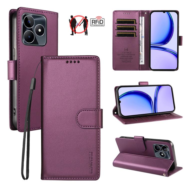 BETOPNICE Pearlescent RFID Vegan Leather Phone Case with Strap, For Realme Note 70 / 70T 4G / Note 80 4G, For Realme C83 5G / C85 5G / 15x 5G India, For Realme 16 5G, For Realme 16 Pro+ 5G, For Realme 16 Pro 5G, For Realme C85 Pro 4G                   ...