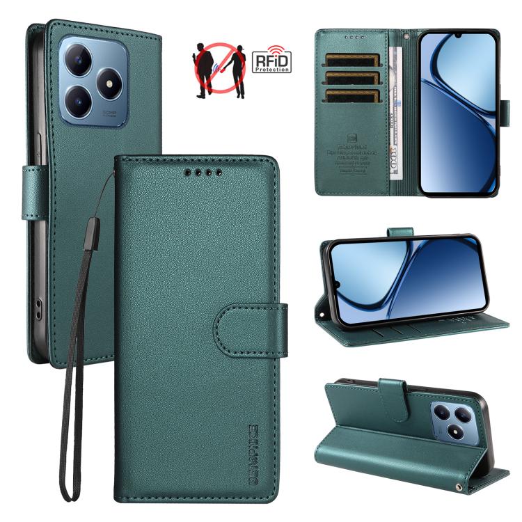BETOPNICE Pearlescent RFID Vegan Leather Phone Case with Strap, For Realme Note 70 / 70T 4G / Note 80 4G, For Realme C83 5G / C85 5G / 15x 5G India, For Realme 16 5G, For Realme 16 Pro+ 5G, For Realme 16 Pro 5G, For Realme C85 Pro 4G                   ...