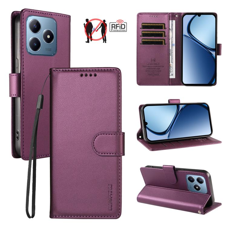 BETOPNICE Pearlescent RFID Vegan Leather Phone Case with Strap, For Realme Note 70 / 70T 4G / Note 80 4G, For Realme C83 5G / C85 5G / 15x 5G India, For Realme 16 5G, For Realme 16 Pro+ 5G, For Realme 16 Pro 5G, For Realme C85 Pro 4G                   ...