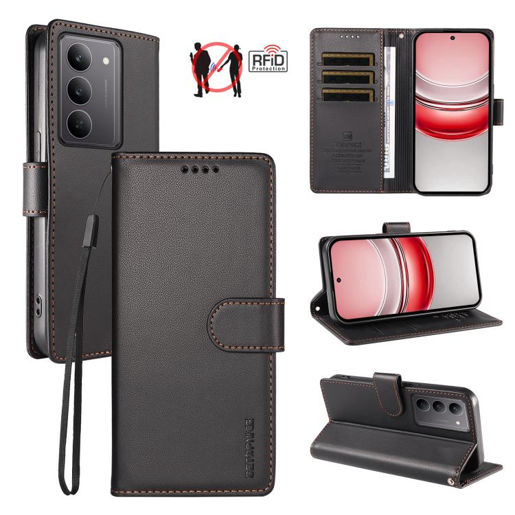 BETOPNICE Pearlescent RFID Vegan Leather Phone Case with Strap, For Realme Note 70 / 70T 4G / Note 80 4G, For Realme C83 5G / C85 5G / 15x 5G India, For Realme 16 5G, For Realme 16 Pro+ 5G, For Realme 16 Pro 5G, For Realme C85 Pro 4G                   ...