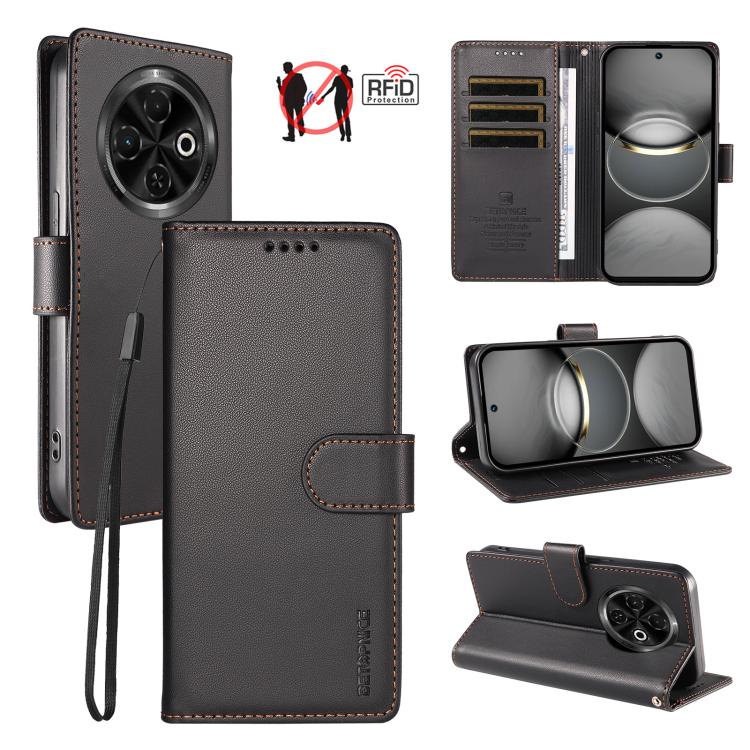 BETOPNICE Pearlescent RFID Vegan Leather Phone Case with Strap, For Tecno Spark 40 5G / Go 5G 2025, For Tecno Spark 40C, For Tecno Spark Go 1 / Pop 9, For Tecno Spark 30C 4G, For Tecno Spark Go 2024 / Spark 20