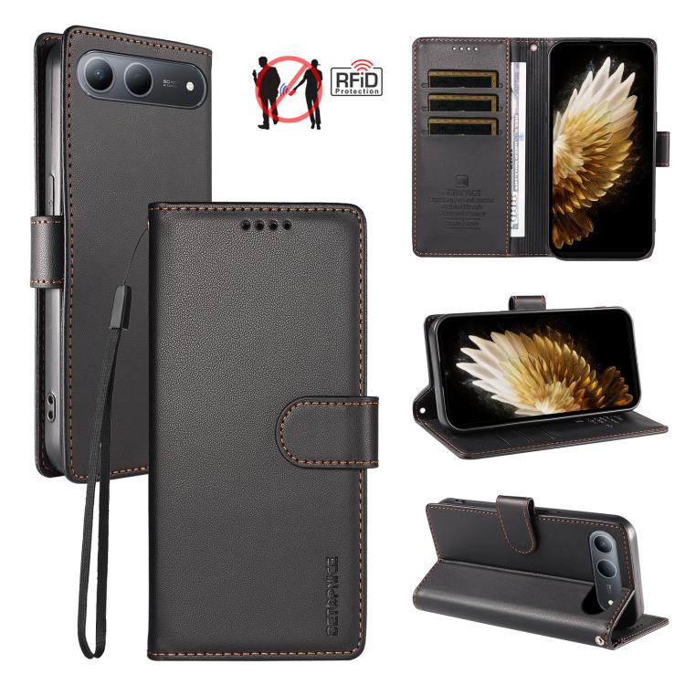 BETOPNICE Pearlescent RFID Vegan Leather Phone Case with Strap, For Tecno Spark 40 5G / Go 5G 2025, For Tecno Spark 40C, For Tecno Spark Go 1 / Pop 9, For Tecno Spark 30C 4G, For Tecno Spark Go 2024 / Spark 20