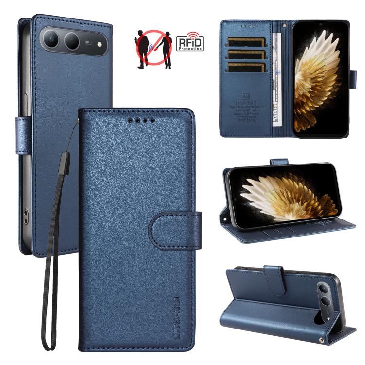 BETOPNICE Pearlescent RFID Vegan Leather Phone Case with Strap, For Tecno Spark 40 5G / Go 5G 2025, For Tecno Spark 40C, For Tecno Spark Go 1 / Pop 9, For Tecno Spark 30C 4G, For Tecno Spark Go 2024 / Spark 20