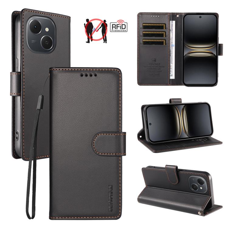 BETOPNICE Pearlescent RFID Vegan Leather Phone Case with Strap, For Tecno Spark 40 5G / Go 5G 2025, For Tecno Spark 40C, For Tecno Spark Go 1 / Pop 9, For Tecno Spark 30C 4G, For Tecno Spark Go 2024 / Spark 20
