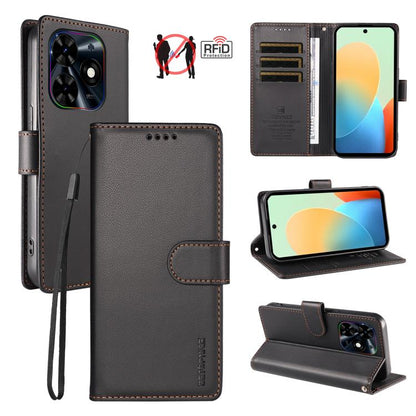 BETOPNICE Pearlescent RFID Vegan Leather Phone Case with Strap, For Tecno Spark 40 5G / Go 5G 2025, For Tecno Spark 40C, For Tecno Spark Go 1 / Pop 9, For Tecno Spark 30C 4G, For Tecno Spark Go 2024 / Spark 20