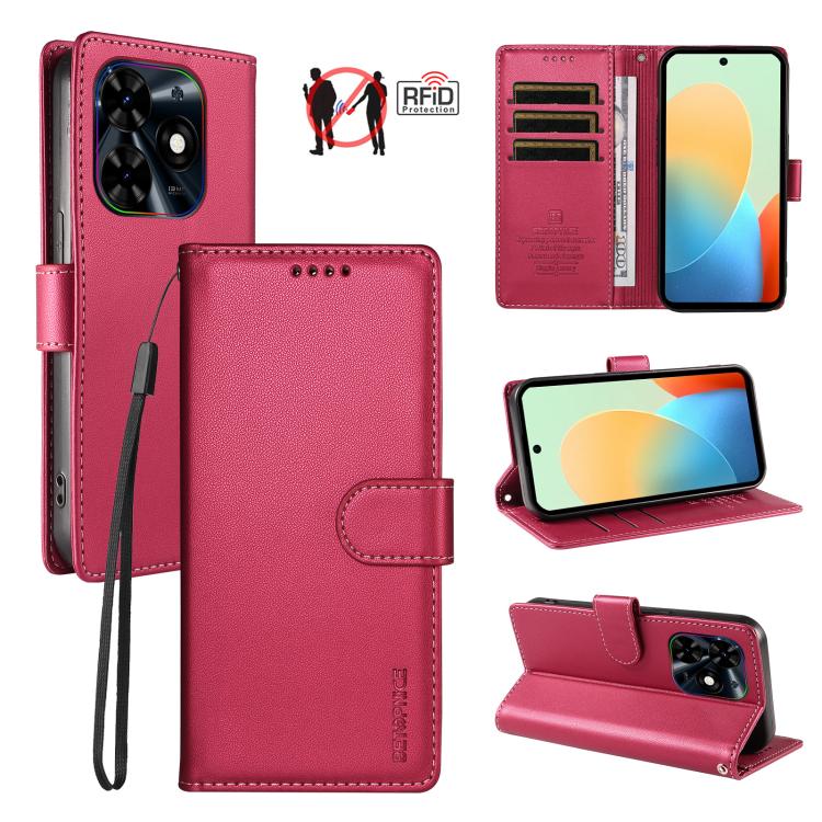 BETOPNICE Pearlescent RFID Vegan Leather Phone Case with Strap, For Tecno Spark 40 5G / Go 5G 2025, For Tecno Spark 40C, For Tecno Spark Go 1 / Pop 9, For Tecno Spark 30C 4G, For Tecno Spark Go 2024 / Spark 20