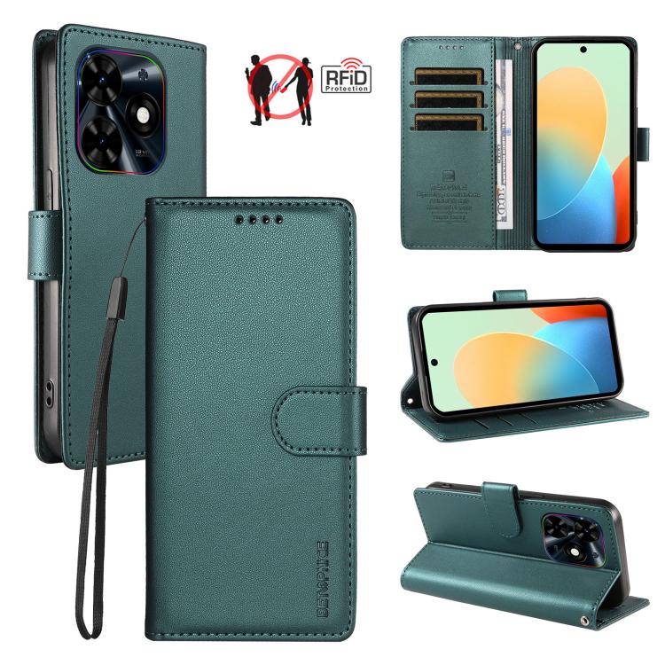 BETOPNICE Pearlescent RFID Vegan Leather Phone Case with Strap, For Tecno Spark 40 5G / Go 5G 2025, For Tecno Spark 40C, For Tecno Spark Go 1 / Pop 9, For Tecno Spark 30C 4G, For Tecno Spark Go 2024 / Spark 20