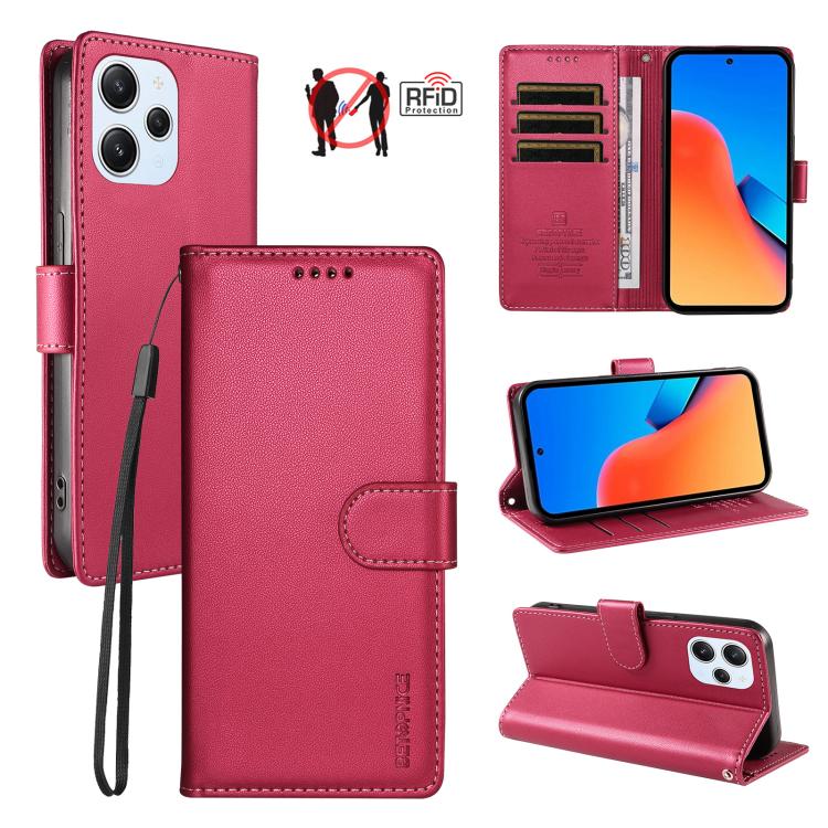 BETOPNICE Pearlescent RFID Vegan Leather Phone Case with Strap, For Redmi Note 13 Pro+ 5G, For Redmi 12 / Note 12R / Poco M6 Pro 5G, For Redmi Note 12 Turbo / Poco F5, For Redmi 11A 4G / Poco C55