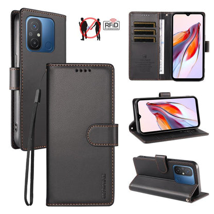 BETOPNICE Pearlescent RFID Vegan Leather Phone Case with Strap, For Redmi Note 13 Pro+ 5G, For Redmi 12 / Note 12R / Poco M6 Pro 5G, For Redmi Note 12 Turbo / Poco F5, For Redmi 11A 4G / Poco C55