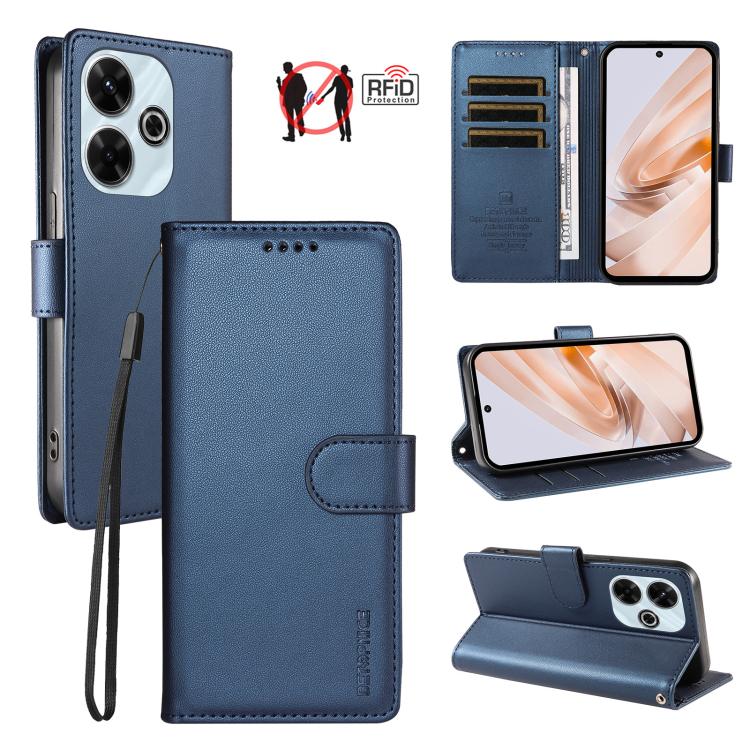 BETOPNICE Pearlescent RFID Vegan Leather Phone Case with Strap, For Redmi K80 Ultra, For Redmi Turbo 4 Pro / Poco F7, For Redmi 13 4G / Note 13R 5G / Poco M6 4G, For Redmi A5 4G 173.3mm, For Redmi Note 14S 4G / Note 13 Pro 4G                           ...