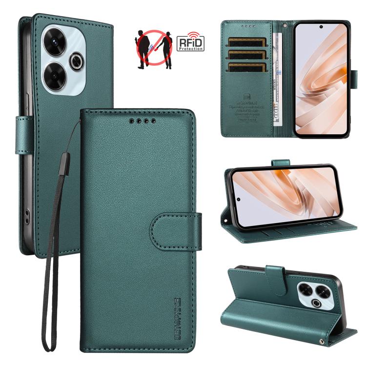 BETOPNICE Pearlescent RFID Vegan Leather Phone Case with Strap, For Redmi K80 Ultra, For Redmi Turbo 4 Pro / Poco F7, For Redmi 13 4G / Note 13R 5G / Poco M6 4G, For Redmi A5 4G 173.3mm, For Redmi Note 14S 4G / Note 13 Pro 4G                           ...