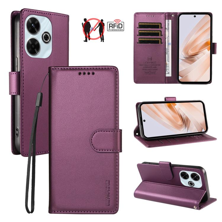 BETOPNICE Pearlescent RFID Vegan Leather Phone Case with Strap, For Redmi K80 Ultra, For Redmi Turbo 4 Pro / Poco F7, For Redmi 13 4G / Note 13R 5G / Poco M6 4G, For Redmi A5 4G 173.3mm, For Redmi Note 14S 4G / Note 13 Pro 4G                           ...