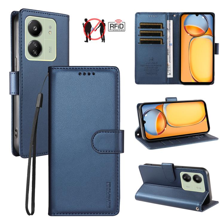 BETOPNICE Pearlescent RFID Vegan Leather Phone Case with Strap, For Redmi A5 4G 173.3mm, For Redmi Note 14S 4G / Note 13 Pro 4G, For Redmi K80 / K80 Pro / Poco F7 Pro 5G, For Redmi 14C / 14R / Poco M7 5G, For Redmi Note 14 4G 164.84mm                  ...