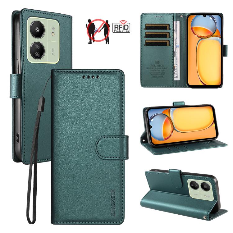 BETOPNICE Pearlescent RFID Vegan Leather Phone Case with Strap, For Redmi A5 4G 173.3mm, For Redmi Note 14S 4G / Note 13 Pro 4G, For Redmi K80 / K80 Pro / Poco F7 Pro 5G, For Redmi 14C / 14R / Poco M7 5G, For Redmi Note 14 4G 164.84mm                  ...