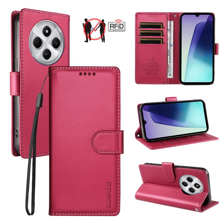 BETOPNICE Pearlescent RFID Vegan Leather Phone Case with Strap, For Redmi A5 4G 173.3mm, For Redmi Note 14S 4G / Note 13 Pro 4G, For Redmi K80 / K80 Pro / Poco F7 Pro 5G, For Redmi 14C / 14R / Poco M7 5G, For Redmi Note 14 4G 164.84mm                  ...