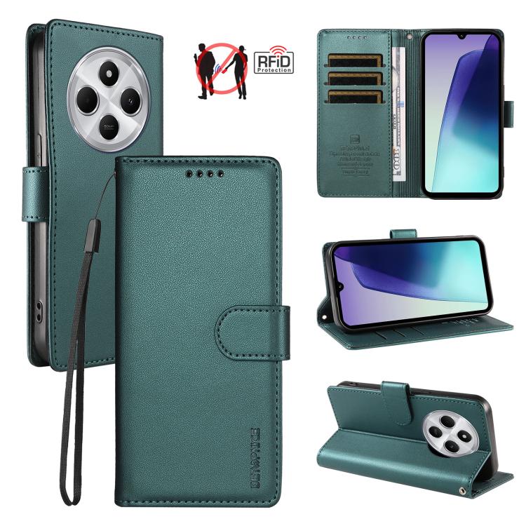 BETOPNICE Pearlescent RFID Vegan Leather Phone Case with Strap, For Redmi A5 4G 173.3mm, For Redmi Note 14S 4G / Note 13 Pro 4G, For Redmi K80 / K80 Pro / Poco F7 Pro 5G, For Redmi 14C / 14R / Poco M7 5G, For Redmi Note 14 4G 164.84mm                  ...
