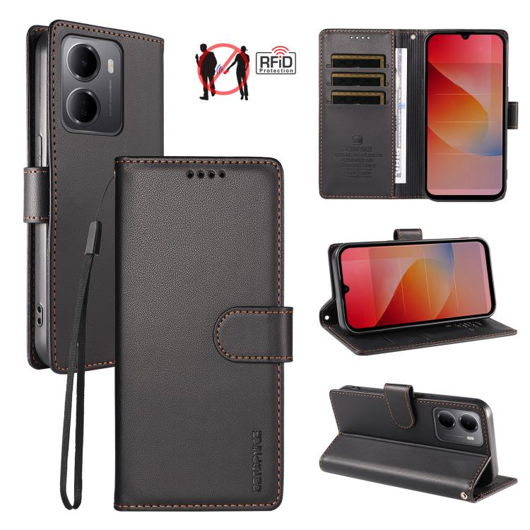 BETOPNICE Pearlescent RFID Vegan Leather Phone Case with Strap, For Redmi A7 4G / A5 4G 171.7mm / Poco C71, For Redmi A7 Pro 4G / 5G 171mm / Poco C85x 5G, For Redmi 15a 5G, For Redmi Turbo 5 Max 5G / Poco X8 Pro Max 5G                                  ...