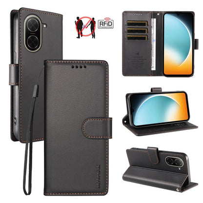 BETOPNICE Pearlescent RFID Vegan Leather Phone Case with Strap, For Redmi Note 17 5G / 4G Global 171mm, For Redmi Note 17 Pro+ 5G Global 163mm, For Redmi 17 5G / 4G Global 170mm, For Redmi A7 4G / A5 4G 171.7mm / Poco C71                               ...