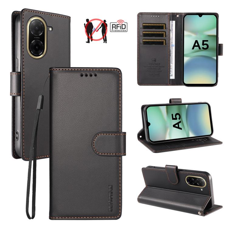 BETOPNICE Pearlescent RFID Vegan Leather Phone Case with Strap, For Redmi K80 Ultra, For Redmi Turbo 4 Pro / Poco F7, For Redmi 13 4G / Note 13R 5G / Poco M6 4G, For Redmi A5 4G 173.3mm, For Redmi Note 14S 4G / Note 13 Pro 4G                           ...