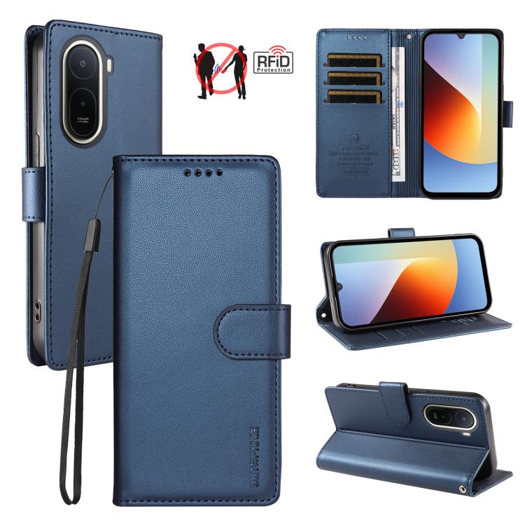 BETOPNICE Pearlescent RFID Vegan Leather Phone Case with Strap, For Redmi A7 4G / A5 4G 171.7mm / Poco C71, For Redmi A7 Pro 4G / 5G 171mm / Poco C85x 5G, For Redmi 15a 5G, For Redmi Turbo 5 Max 5G / Poco X8 Pro Max 5G                                  ...