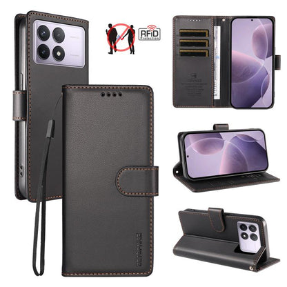 BETOPNICE Pearlescent RFID Vegan Leather Phone Case with Strap, For Redmi A5 4G 173.3mm, For Redmi Note 14S 4G / Note 13 Pro 4G, For Redmi K80 / K80 Pro / Poco F7 Pro 5G, For Redmi 14C / 14R / Poco M7 5G, For Redmi Note 14 4G 164.84mm                  ...