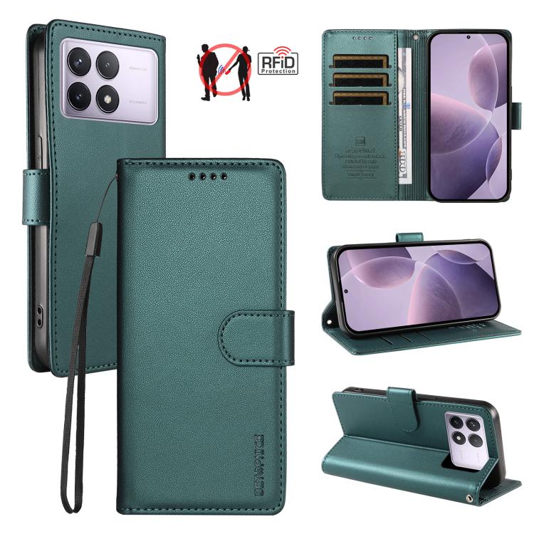 BETOPNICE Pearlescent RFID Vegan Leather Phone Case with Strap, For Redmi A5 4G 173.3mm, For Redmi Note 14S 4G / Note 13 Pro 4G, For Redmi K80 / K80 Pro / Poco F7 Pro 5G, For Redmi 14C / 14R / Poco M7 5G, For Redmi Note 14 4G 164.84mm                  ...