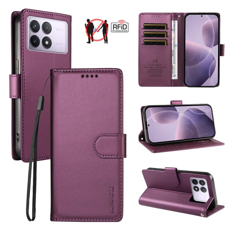 BETOPNICE Pearlescent RFID Vegan Leather Phone Case with Strap, For Redmi A5 4G 173.3mm, For Redmi Note 14S 4G / Note 13 Pro 4G, For Redmi K80 / K80 Pro / Poco F7 Pro 5G, For Redmi 14C / 14R / Poco M7 5G, For Redmi Note 14 4G 164.84mm                  ...