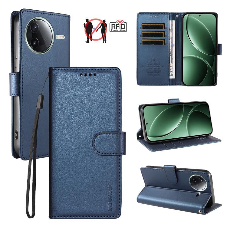BETOPNICE Pearlescent RFID Vegan Leather Phone Case with Strap, For Redmi A5 4G 173.3mm, For Redmi Note 14S 4G / Note 13 Pro 4G, For Redmi K80 / K80 Pro / Poco F7 Pro 5G, For Redmi 14C / 14R / Poco M7 5G, For Redmi Note 14 4G 164.84mm                  ...