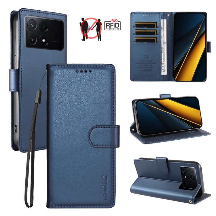 BETOPNICE Pearlescent RFID Vegan Leather Phone Case with Strap, For Redmi A5 4G 173.3mm, For Redmi Note 14S 4G / Note 13 Pro 4G, For Redmi K80 / K80 Pro / Poco F7 Pro 5G, For Redmi 14C / 14R / Poco M7 5G, For Redmi Note 14 4G 164.84mm                  ...