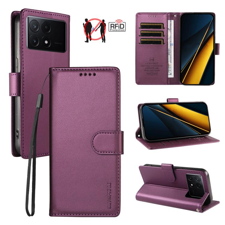 BETOPNICE Pearlescent RFID Vegan Leather Phone Case with Strap, For Redmi A5 4G 173.3mm, For Redmi Note 14S 4G / Note 13 Pro 4G, For Redmi K80 / K80 Pro / Poco F7 Pro 5G, For Redmi 14C / 14R / Poco M7 5G, For Redmi Note 14 4G 164.84mm                  ...