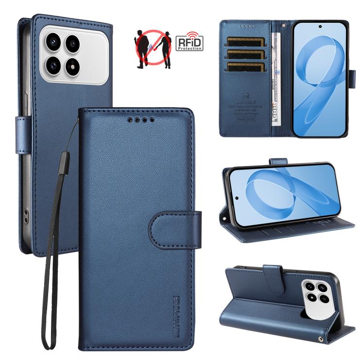 BETOPNICE Pearlescent RFID Vegan Leather Phone Case with Strap, For Redmi A7 4G / A5 4G 171.7mm / Poco C71, For Redmi A7 Pro 4G / 5G 171mm / Poco C85x 5G, For Redmi 15a 5G, For Redmi Turbo 5 Max 5G / Poco X8 Pro Max 5G                                  ...