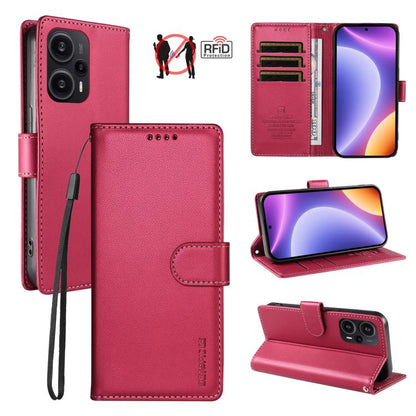 BETOPNICE Pearlescent RFID Vegan Leather Phone Case with Strap, For Redmi Note 13 Pro+ 5G, For Redmi 12 / Note 12R / Poco M6 Pro 5G, For Redmi Note 12 Turbo / Poco F5, For Redmi 11A 4G / Poco C55