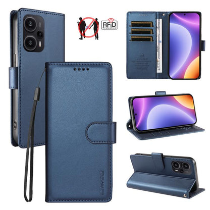 BETOPNICE Pearlescent RFID Vegan Leather Phone Case with Strap, For Redmi Note 13 Pro+ 5G, For Redmi 12 / Note 12R / Poco M6 Pro 5G, For Redmi Note 12 Turbo / Poco F5, For Redmi 11A 4G / Poco C55