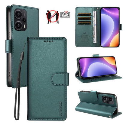 BETOPNICE Pearlescent RFID Vegan Leather Phone Case with Strap, For Redmi Note 13 Pro+ 5G, For Redmi 12 / Note 12R / Poco M6 Pro 5G, For Redmi Note 12 Turbo / Poco F5, For Redmi 11A 4G / Poco C55