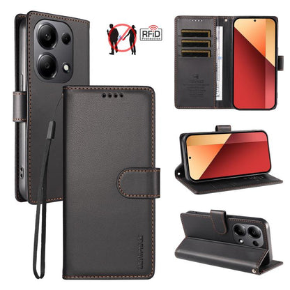 BETOPNICE Pearlescent RFID Vegan Leather Phone Case with Strap, For Redmi A5 4G 173.3mm, For Redmi Note 14S 4G / Note 13 Pro 4G, For Redmi K80 / K80 Pro / Poco F7 Pro 5G, For Redmi 14C / 14R / Poco M7 5G, For Redmi Note 14 4G 164.84mm                  ...