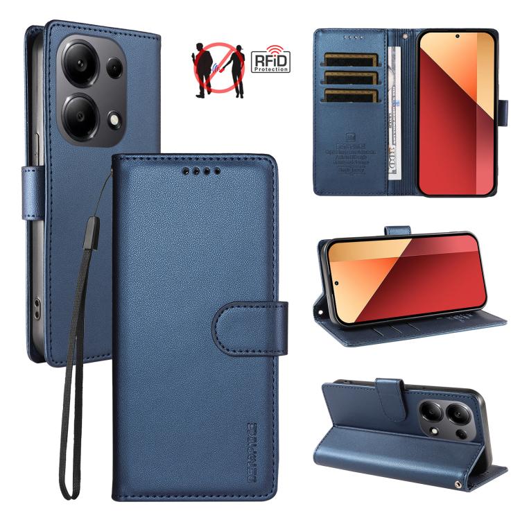 BETOPNICE Pearlescent RFID Vegan Leather Phone Case with Strap, For Redmi A5 4G 173.3mm, For Redmi Note 14S 4G / Note 13 Pro 4G, For Redmi K80 / K80 Pro / Poco F7 Pro 5G, For Redmi 14C / 14R / Poco M7 5G, For Redmi Note 14 4G 164.84mm                  ...