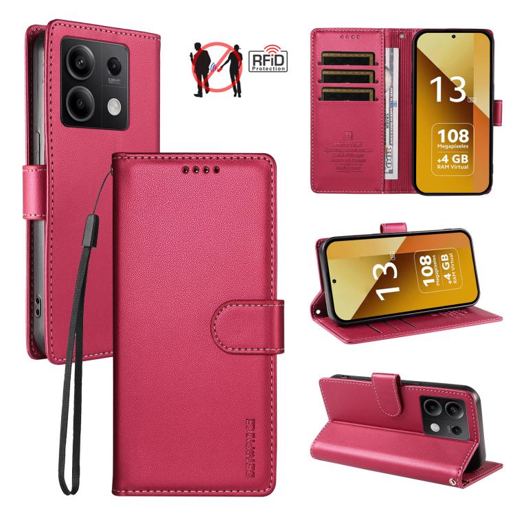 BETOPNICE Pearlescent RFID Vegan Leather Phone Case with Strap, For Redmi A5 4G 173.3mm, For Redmi Note 14S 4G / Note 13 Pro 4G, For Redmi K80 / K80 Pro / Poco F7 Pro 5G, For Redmi 14C / 14R / Poco M7 5G, For Redmi Note 14 4G 164.84mm                  ...