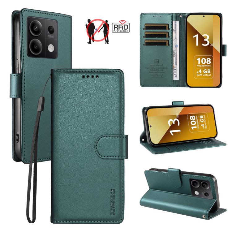 BETOPNICE Pearlescent RFID Vegan Leather Phone Case with Strap, For Redmi A5 4G 173.3mm, For Redmi Note 14S 4G / Note 13 Pro 4G, For Redmi K80 / K80 Pro / Poco F7 Pro 5G, For Redmi 14C / 14R / Poco M7 5G, For Redmi Note 14 4G 164.84mm                  ...